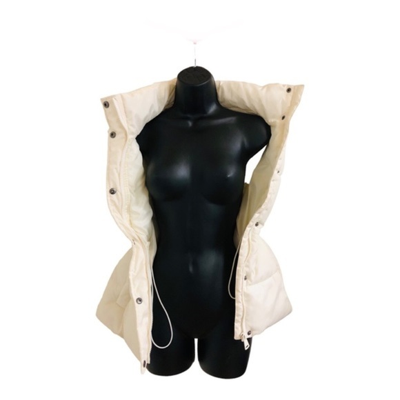 puffy insulated cream ecru quilted‎ sleeveless winter ski vest size Small new - Picture 12 of 16